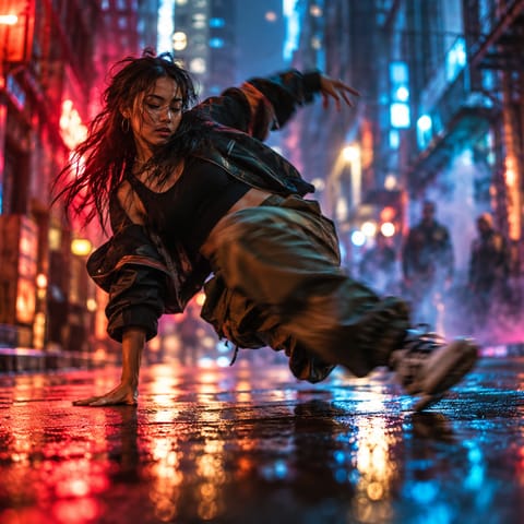 Neon street film still